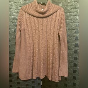 D&Co Women's Cable Knit Sweater - Mauve Plum XL Gorgeous Color!